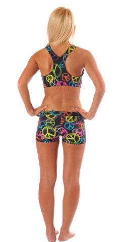 Adult Peace Sign Print Bootie Short